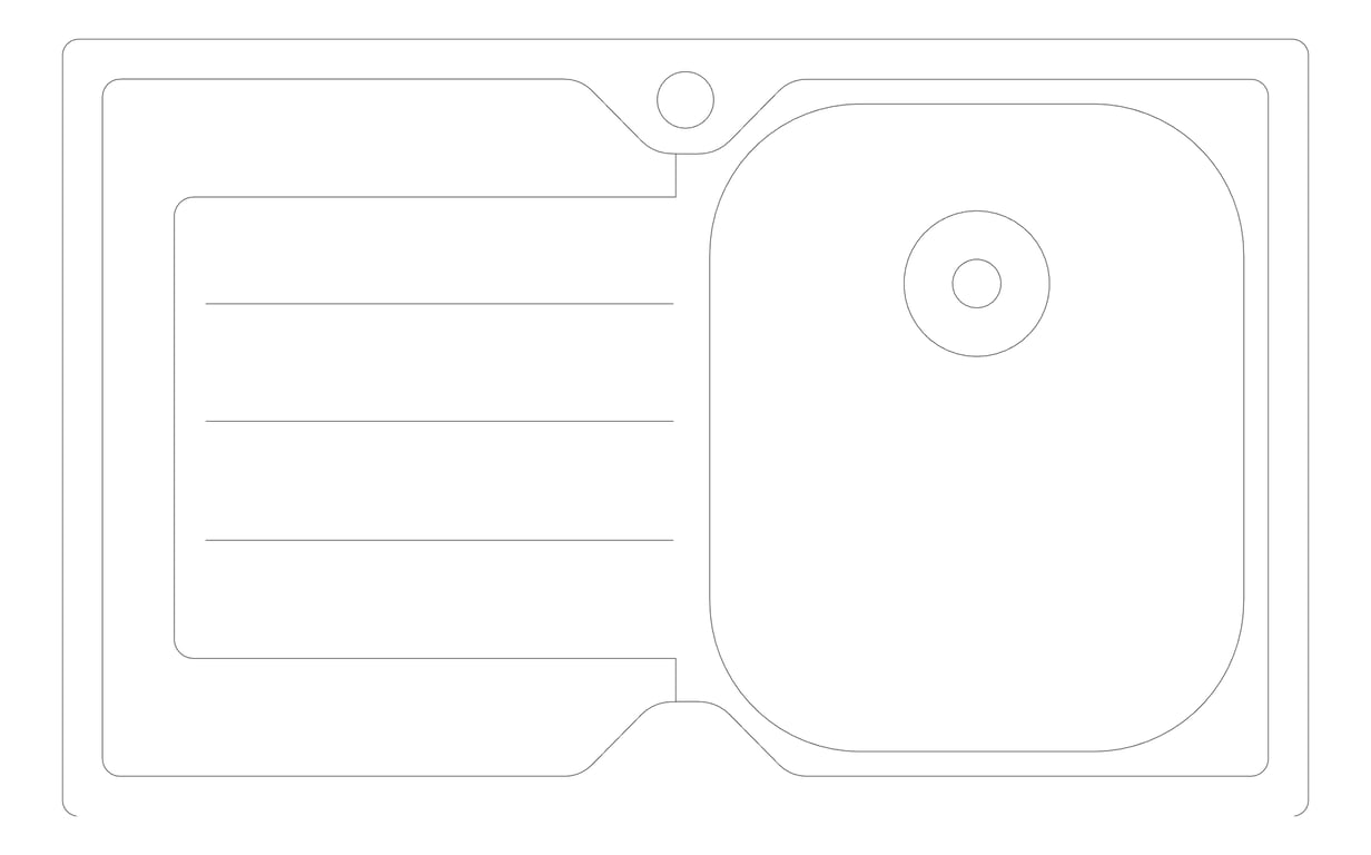 Plan Image of Sink Kitchen Oliveri Flinders SingleBowl Right
