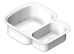 3D Shaded Image of Sink Kitchen Oliveri Monet OneAndHalfBowl LHS