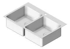 3D Shaded Image of Sink Kitchen Oliveri ProjectSinks DoubleBowl