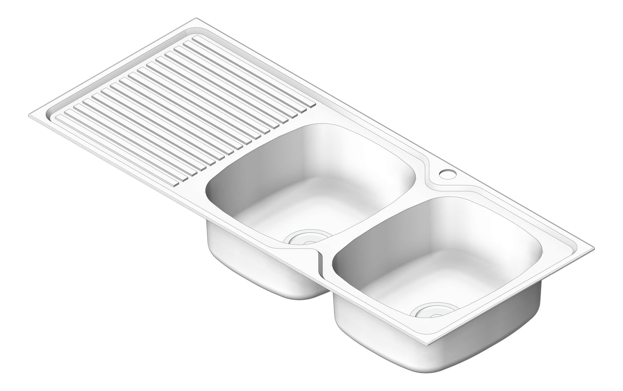 Navigate to Sink Kitchen Oliveri ProjectSinks DoubleBowl Drainer RHS