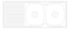 Plan Image of Sink Kitchen Oliveri ProjectSinks DoubleBowl Drainer RHS