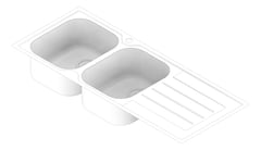 3D Documentation Image of Sink Kitchen Oliveri ProjectSinks DoubleBowl Left