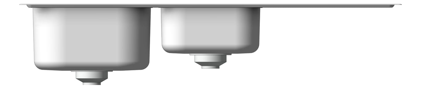 Front Image of Sink Kitchen Oliveri ProjectSinks OneAndThreeFourthBowl Left