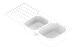 3D Documentation Image of Sink Kitchen Oliveri ProjectSinks OneAndThreeFourthBowl Right