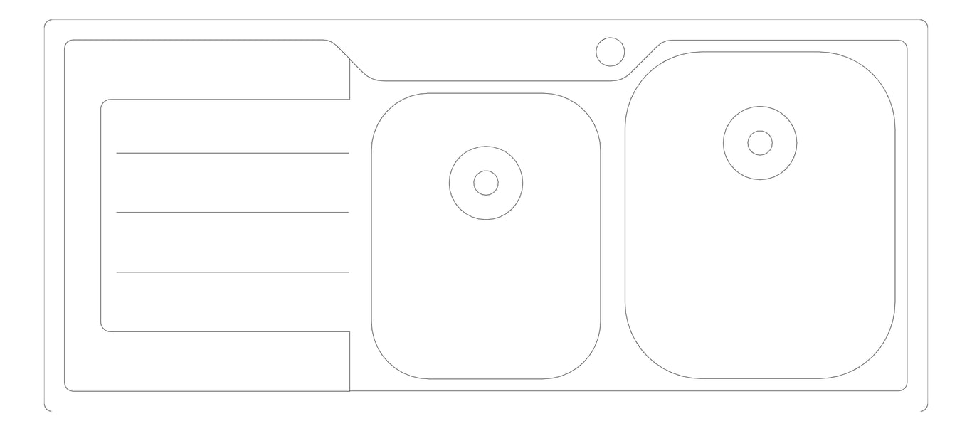 Plan Image of Sink Kitchen Oliveri ProjectSinks OneAndThreeFourthBowl Right