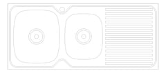 Plan Image of Sink Kitchen Oliveri ProjectSinks OneAndThreeQuarterBowl Drainer LHS