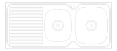 Plan Image of Sink Kitchen Oliveri ProjectSinks OneAndThreeQuarterBowl Drainer RHS