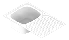 3D Documentation Image of Sink Kitchen Oliveri ProjectSinks SingleBowl Drainer LHS