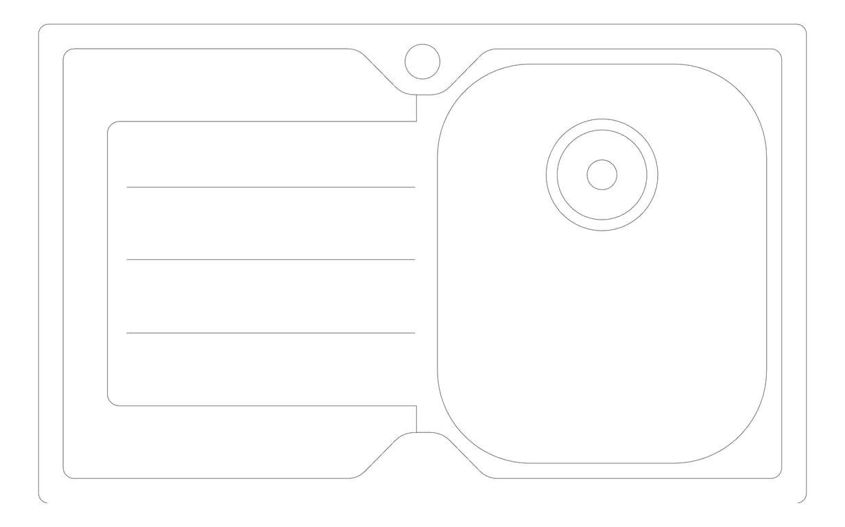 Plan Image of Sink Kitchen Oliveri ProjectSinks SingleBowl Right