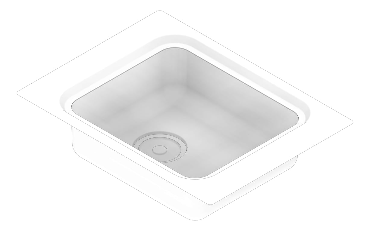 3D Documentation Image of Sink Kitchen Oliveri Puro Care Topmount