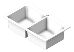 3D Shaded Image of Sink Kitchen Oliveri Santorini DoubleBowl Topmount