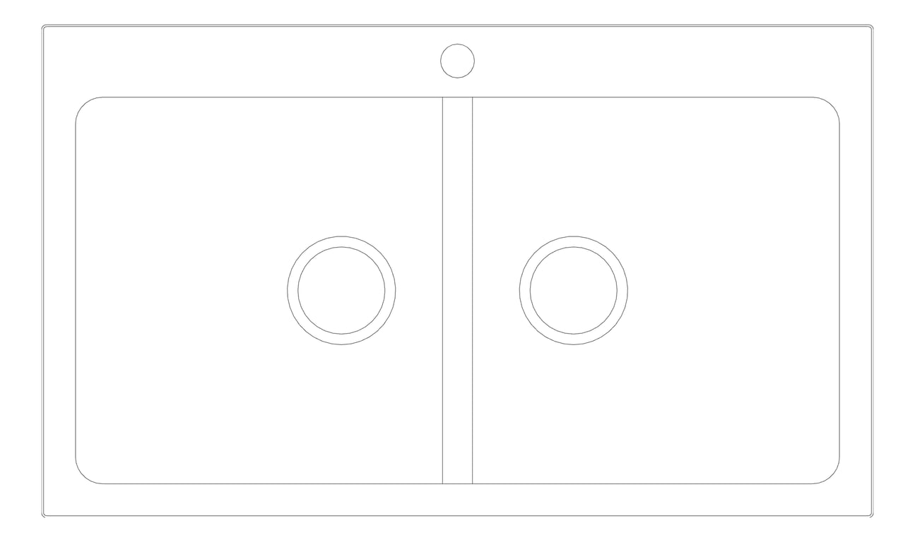 Plan Image of Sink Kitchen Oliveri Santorini DoubleBowl Topmount