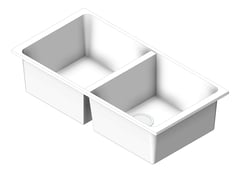 3D Shaded Image of Sink Kitchen Oliveri Santorini DoubleBowl Undermount