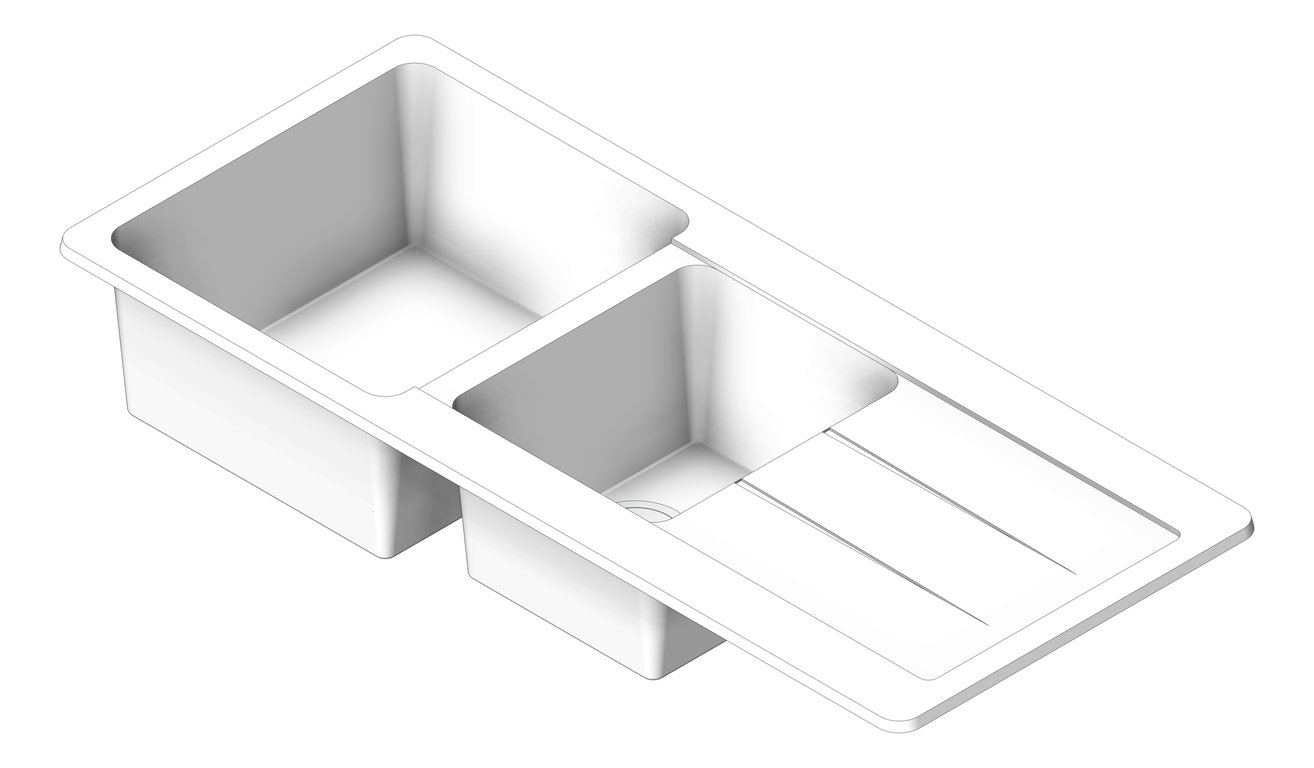 Navigate to Sink Kitchen Oliveri Santorini OneAndThreeQuarterBowl Drainer