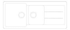 Plan Image of Sink Kitchen Oliveri Santorini OneAndThreeQuarterBowl Drainer