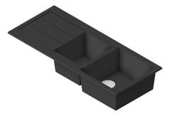 3D Shaded Image of Sink Kitchen Oliveri Santorini OneAndThreeQuarterBowl Drainer Right