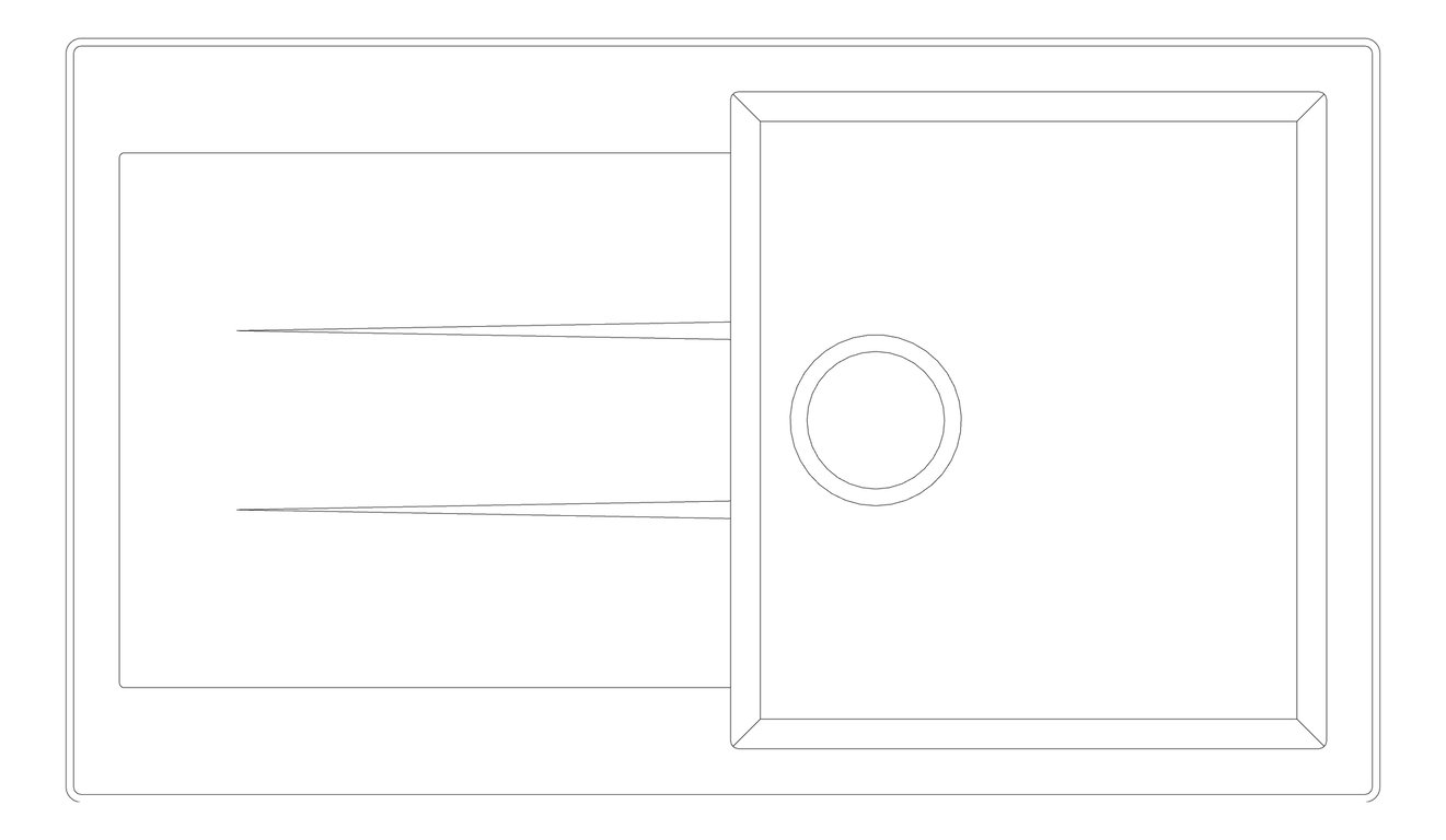 Plan Image of Sink Kitchen Oliveri Santorini SingleBowl Topmount Drainer Right