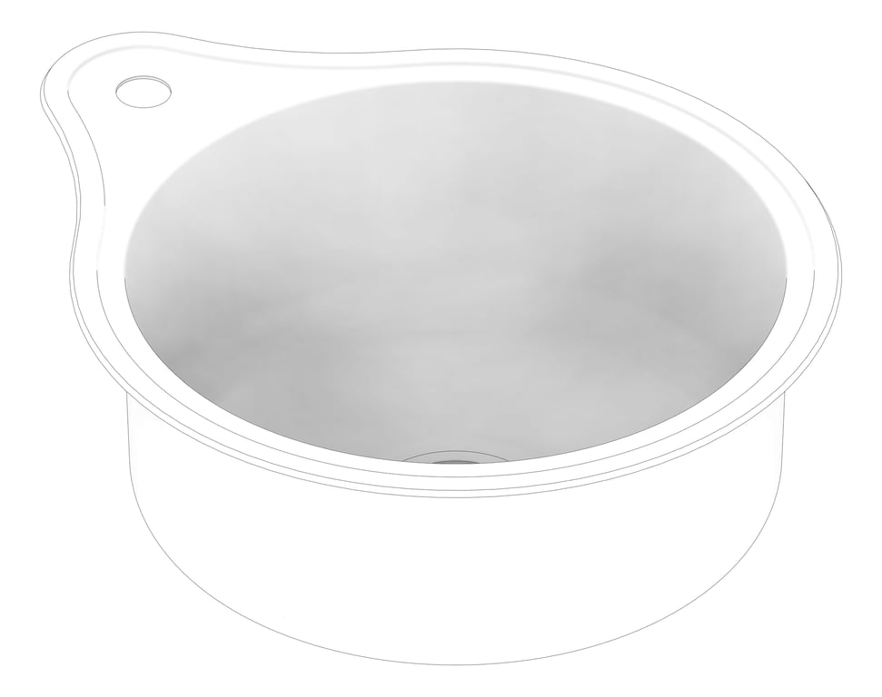 3D Documentation Image of Sink Kitchen Oliveri Solitaire Topmount RoundBowl TapLanding