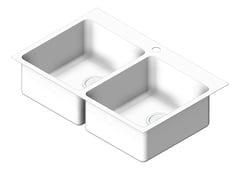 3D Shaded Image of Sink Kitchen Oliveri Sonetto DoubleBowl Topmount