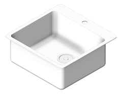 3D Shaded Image of Sink Kitchen Oliveri Sonetto LargeBowl Topmount