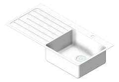 3D Shaded Image of Sink Kitchen Oliveri Sonetto SingleBowl Drainer RHS