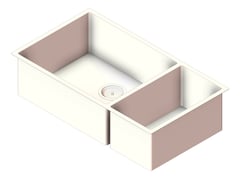 3D Shaded Image of Sink Kitchen Oliveri Spectra OneAndHalfBowl