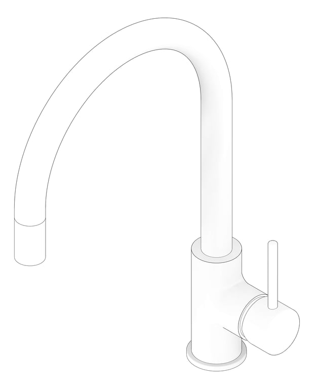 3D Documentation Image of Mixer Hob Oliveri Venice GooseNeck PullOutSpray
