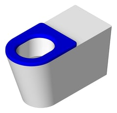 3D Shaded Image of ToiletPan WallFaced Oliveri Care