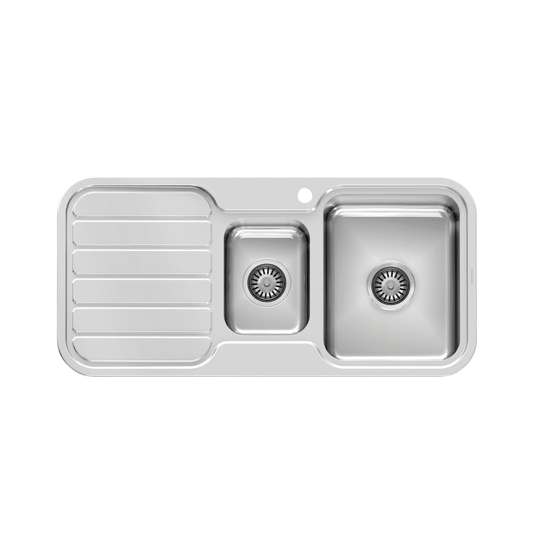 300-4211-50_1000_Series_1-1_3_RH_Bowl_Sink_with_Drainer_with_Hole.jpg Image of Sink Kitchen Phoenix 1000Series OneAndOneThird Drainer Right
