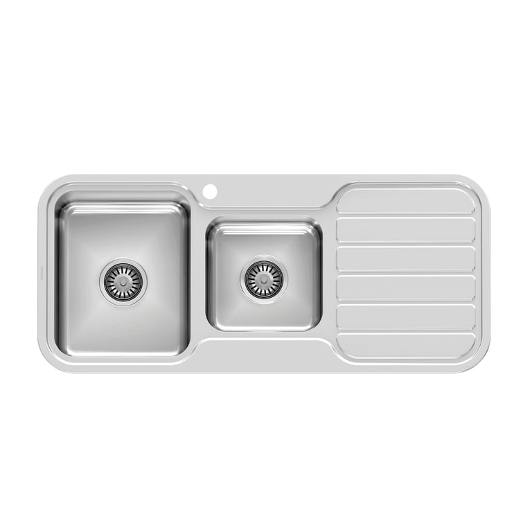 300-5111-50_1000_Series_1-3_4_LH_Bowl_Sink_with_Drainer_with_Hole.jpg Image of Sink Kitchen Phoenix 1000Series OneAndThreeFourth Drainer Left