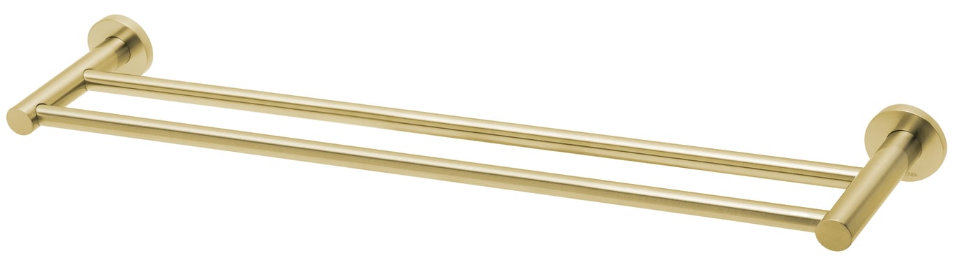 RA813-12 Radii Double Towel Rail 600mm Round Plate.jpg Image of TowelRail Double Phoenix Radii 600 RoundPlate
