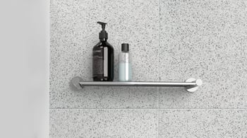 RA886CHR Phoenix Radii Shower Shelf Round Plate Hero RGB.jpg Image of Shelf Metal Phoenix Radii RoundPlate