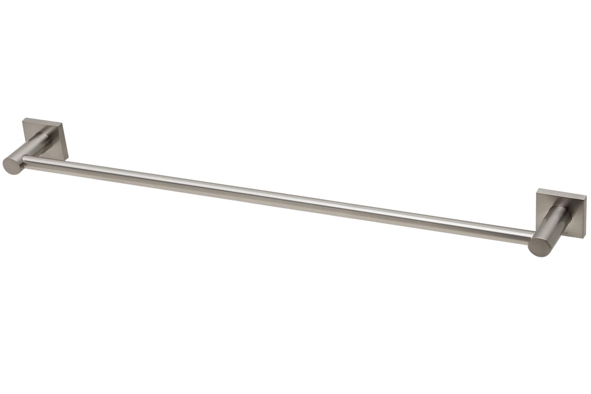 RS804 BN Radii Single Towel Rail 600mm Square Plate.jpg Image of TowelRail Single Phoenix Radii 600 SquarePlate