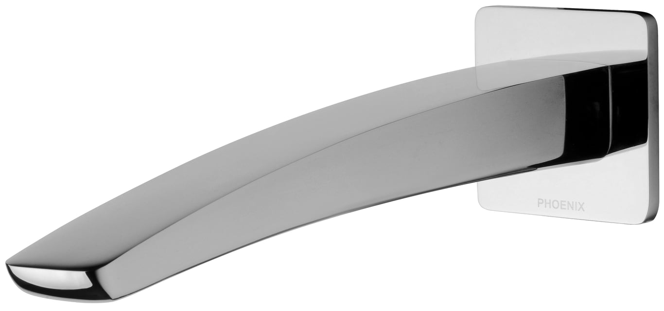 RU775 CHR Rush Wall Basin Outlet 230mm.jpg Image of Spout Wall Phoenix Rush Basin 230