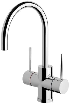 VS711 CHR Vivid Slimline Twin Handle Sink Mixer 160mm Gooseneck.jpg Image of TapSet Sink Phoenix VividSlimline