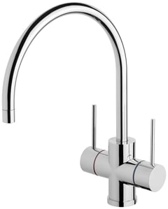 VS712 CHR Vivid Slimline Twin Handle Sink Mixer 220mm Goseneck.jpg Image of TapSet Sink Phoenix VividSlimline 220