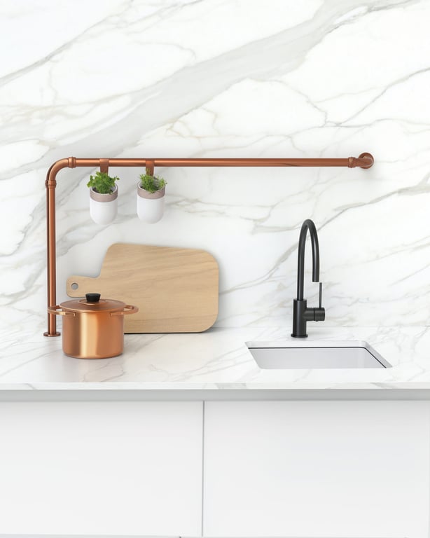 VS735MB Phoenix Vivid Slimline Sink Mixer 220mm Gooseneck Lifestyle RGB.jpg Image of Mixer Sink Phoenix VividSlimline Gooseneck