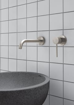 VS7801-40 VS774 BN Phoenix Vivid Slimline Shower Wall Mixer 60mm Backplate Hero RGB.jpg Image of Spout Wall Phoenix VividSlimline Basin Curved 180mm