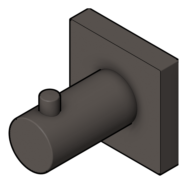 RobeHook SurfaceMount Phoenix Radii SquarePlate