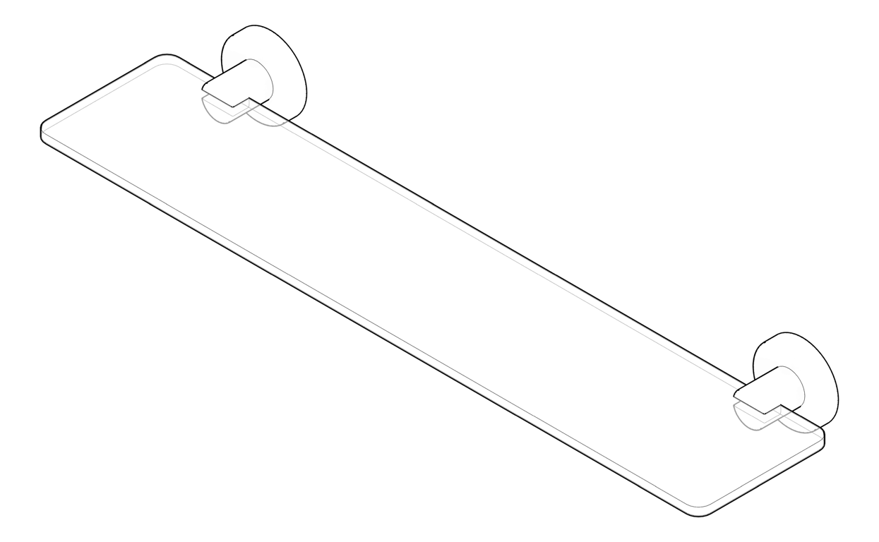 3D Documentation Image of Shelf Glass Phoenix Radii RoundPlate