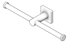 3D Shaded Image of ToiletRollHolder Double Phoenix Radii SquarePlate