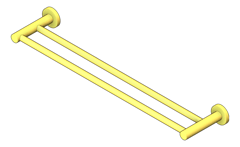 3D Shaded Image of TowelRail Double Phoenix Radii 600 RoundPlate