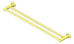 3D Shaded Image of TowelRail Double Phoenix Radii 800 RoundPlate