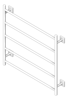 3D Shaded Image of TowelRail Ladder Phoenix Radii 750 SquarePlate
