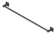 3D Shaded Image of TowelRail Single Phoenix Radii 800 SquarePlate