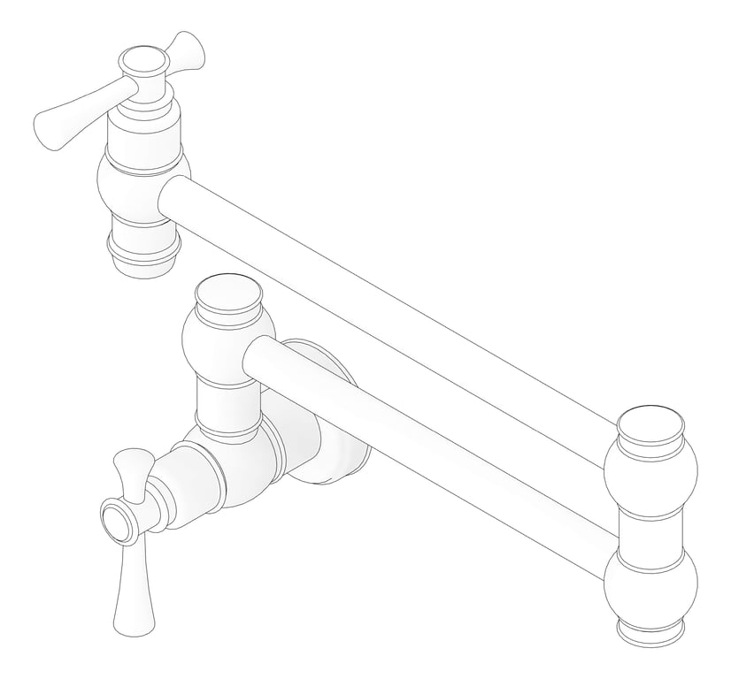 3D Documentation Image of MixerSet Hob Phoenix Cromford PotFiller