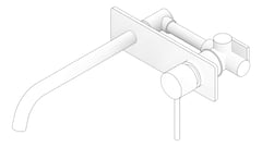 3D Documentation Image of MixerSet Wall Phoenix VividSlimline Bath 230mm