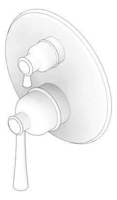 3D Documentation Image of MixerTap Wall Phoenix Cromford SwitchMix Diverter