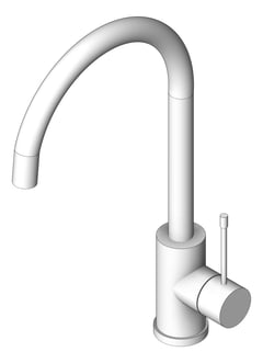 3D Shaded Image of Mixer Sink Phoenix VividSlimline SideLever Gooseneck 200mm