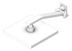 3D Shaded Image of Shower Head Phoenix Lexi 200mmSquareRose UniversalArm